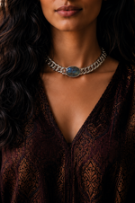 Silver Choker with Stone