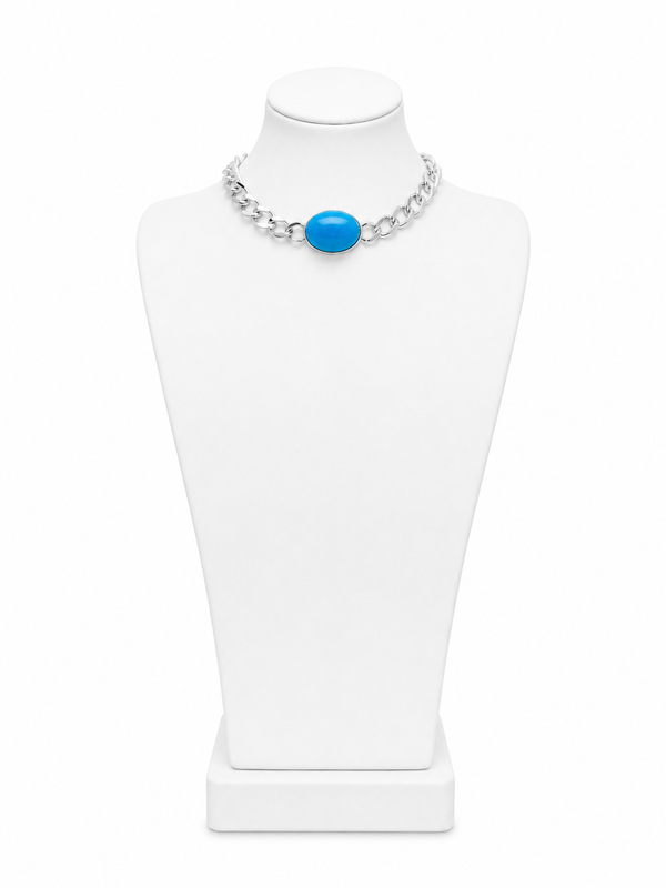 Silver Choker with Stone
