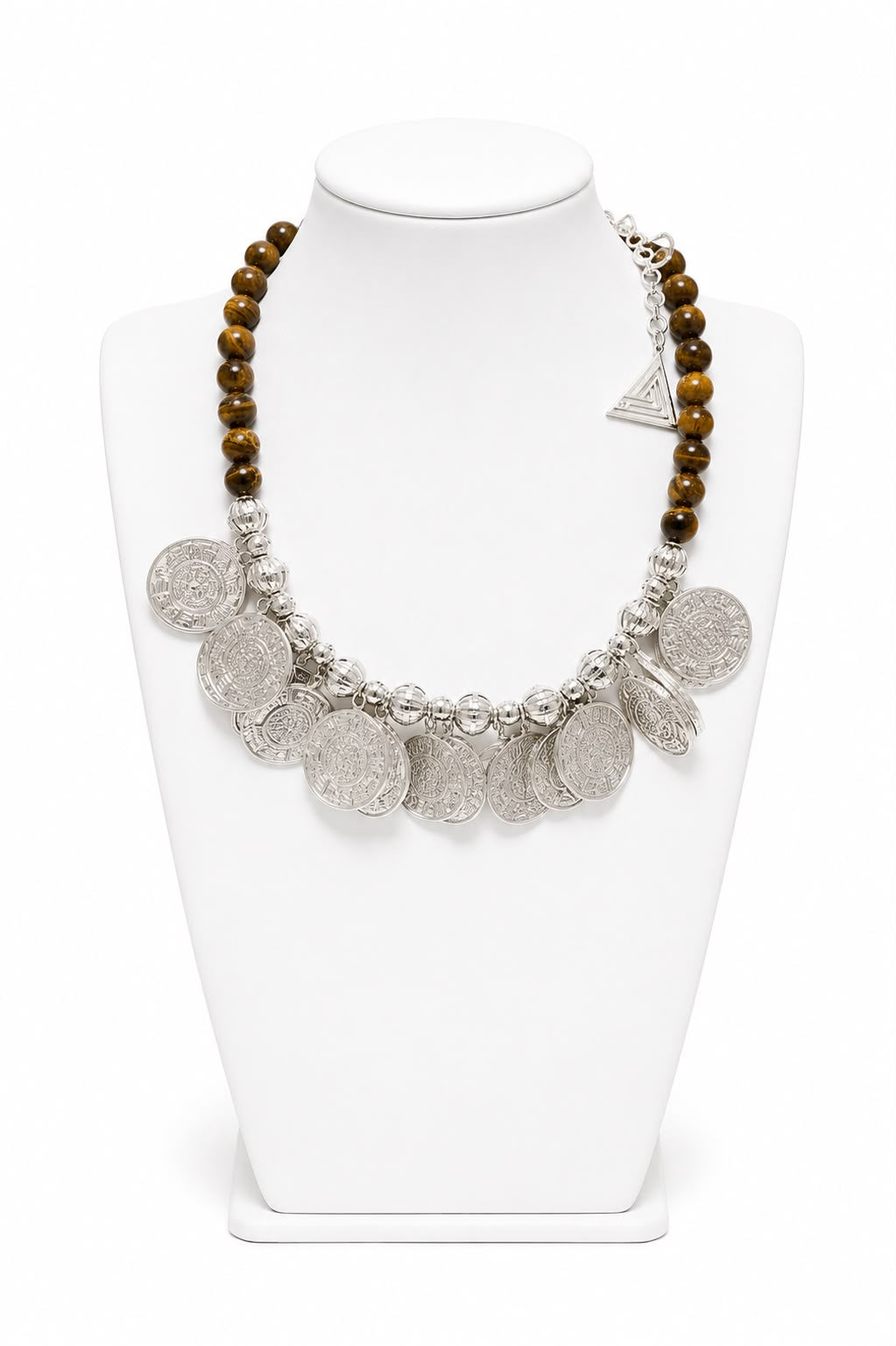 Tiger-Eye Coin Necklace