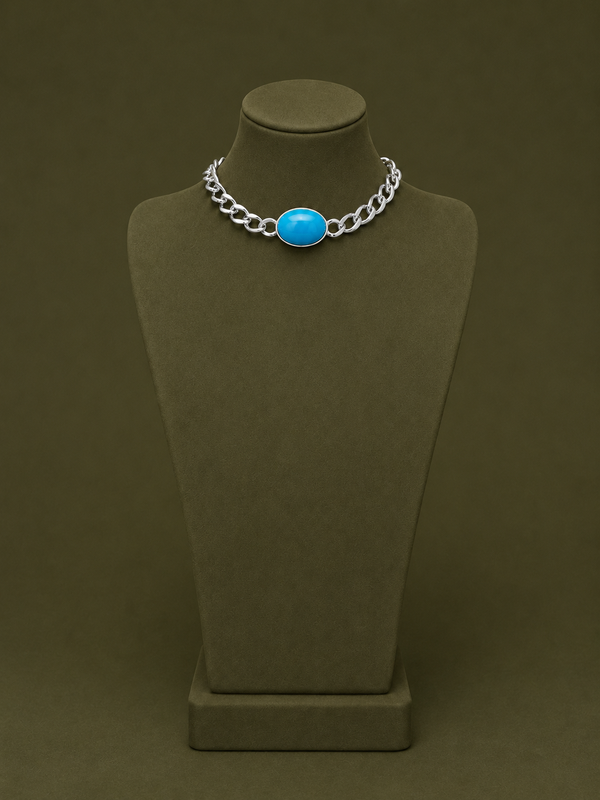 Silver Choker with Stone