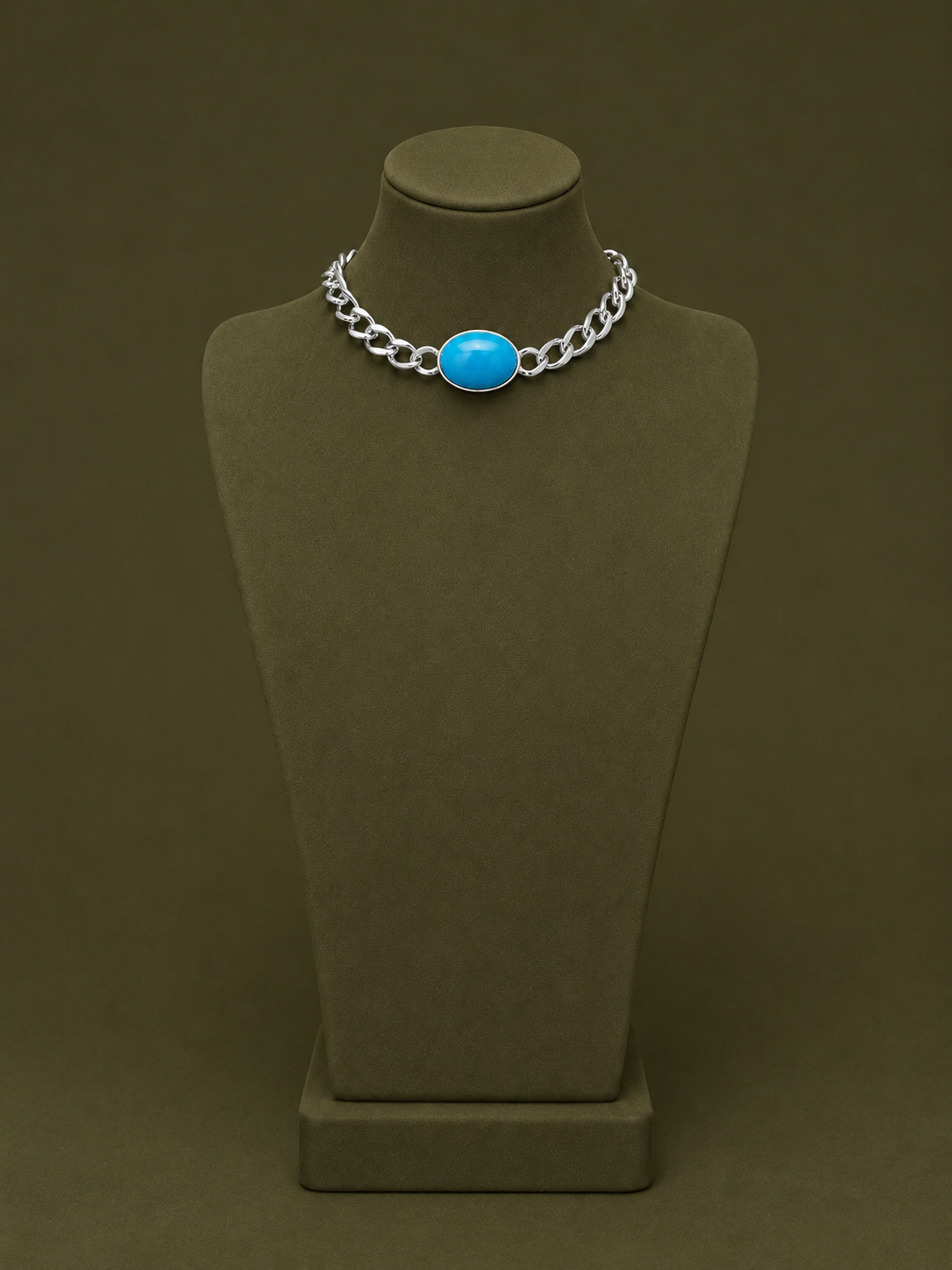 Silver Choker with Stone