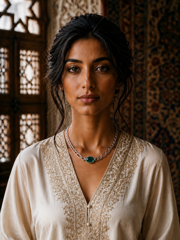 Silver Choker with Stone
