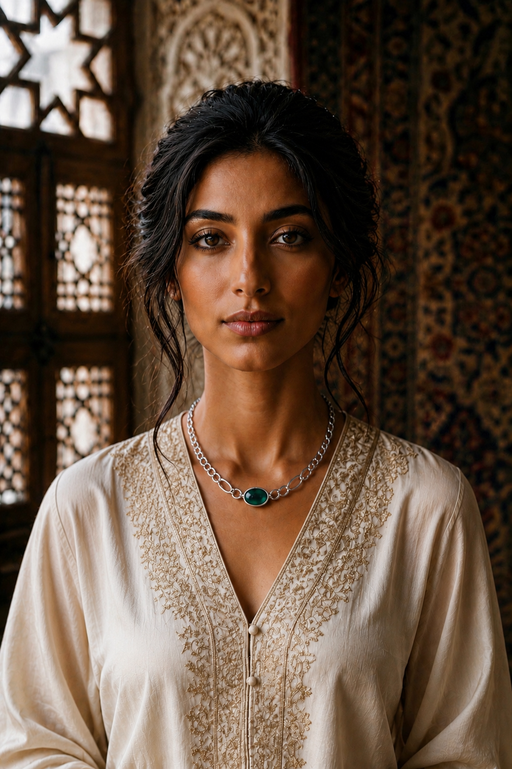 Silver Choker with Stone