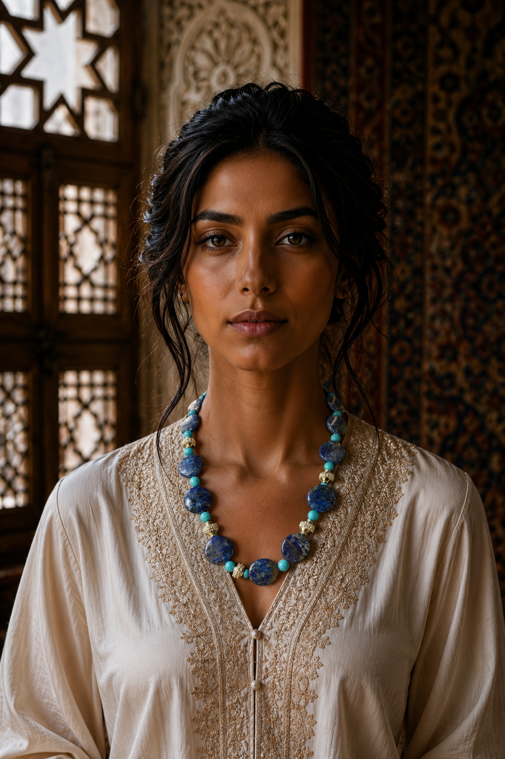 Silver with blue Stone