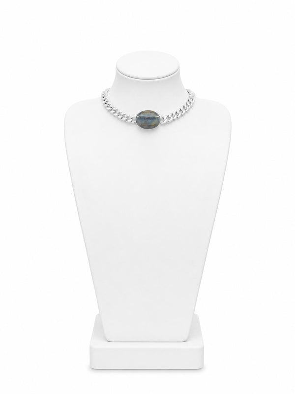 Silver Choker with Stone