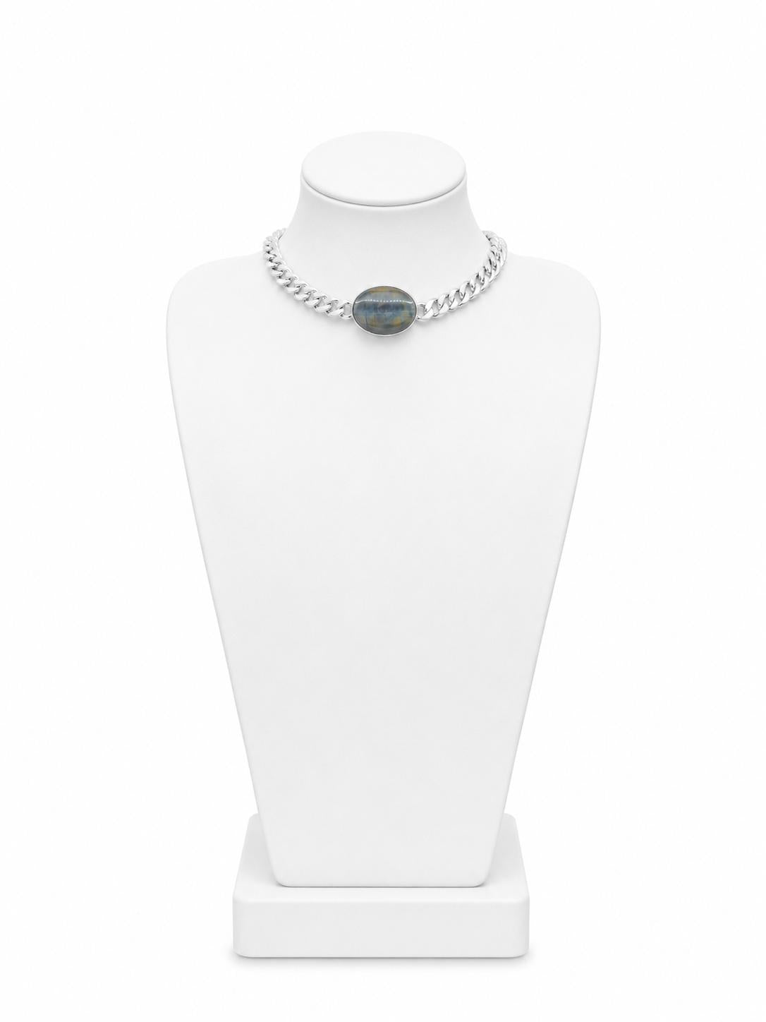 Silver Choker with Stone