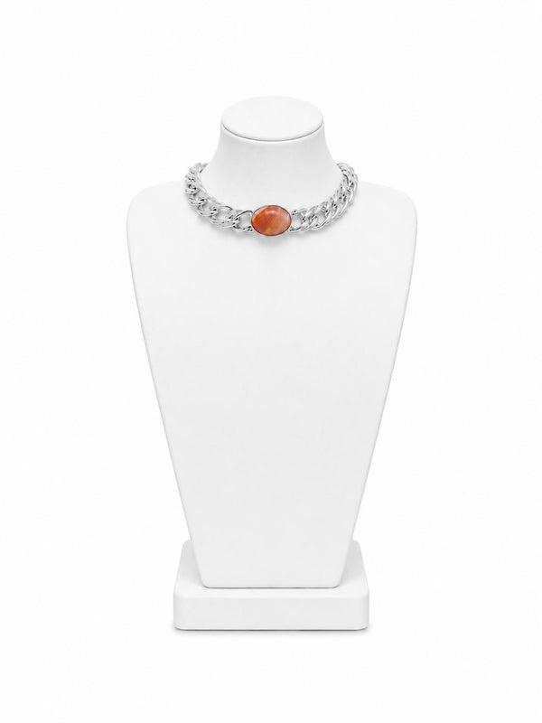 Silver Choker with Stone