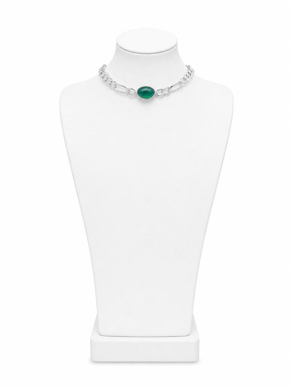 Silver Choker with Stone
