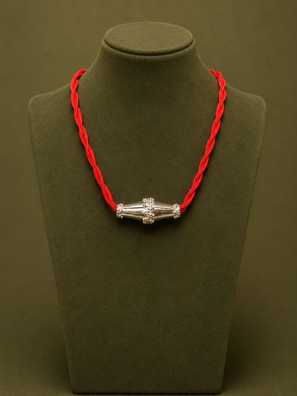 Silver red Necklace