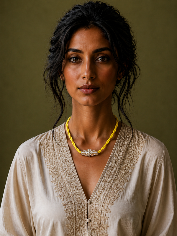 Silver yellow necklace 