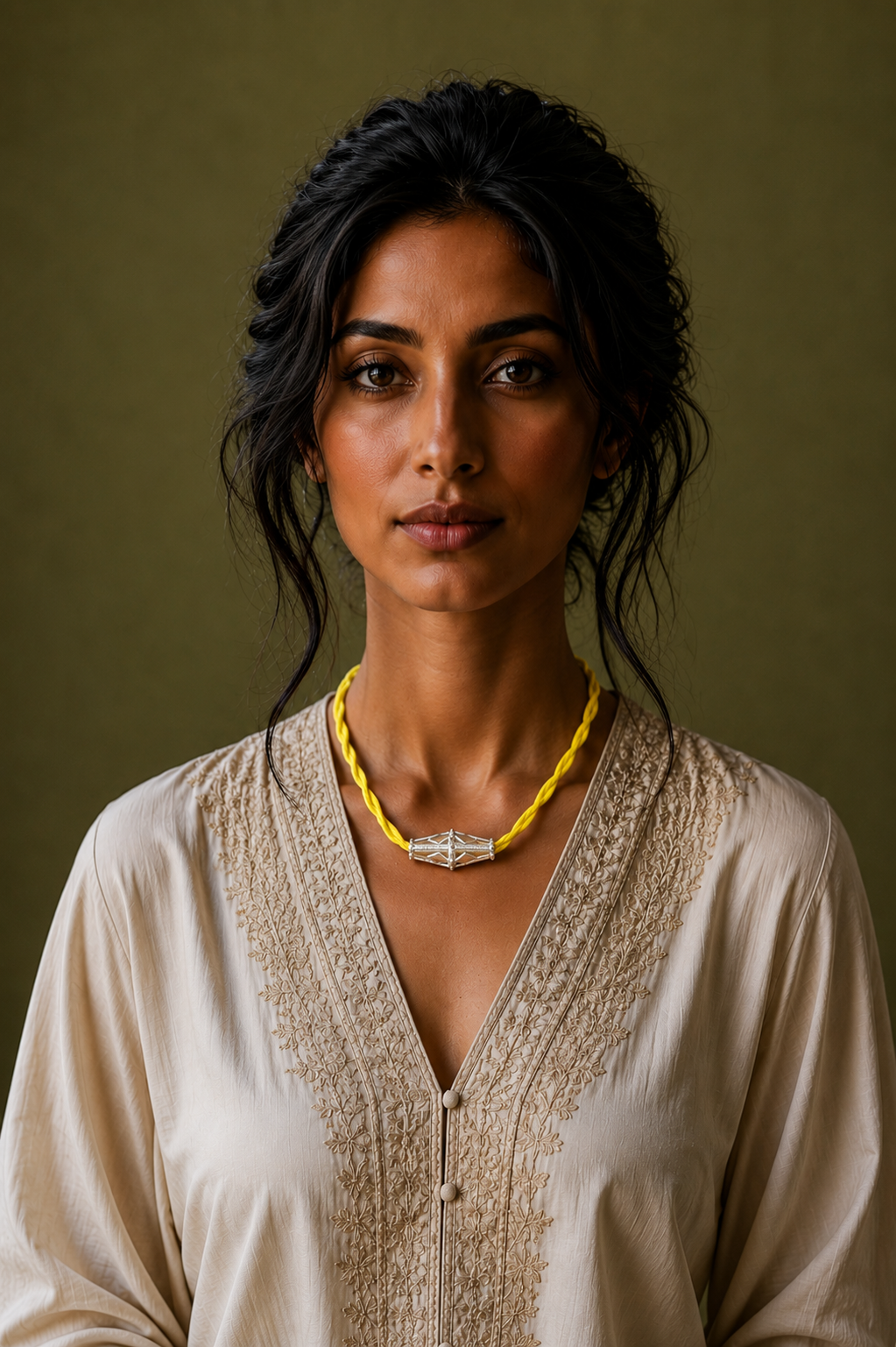 Silver yellow necklace 