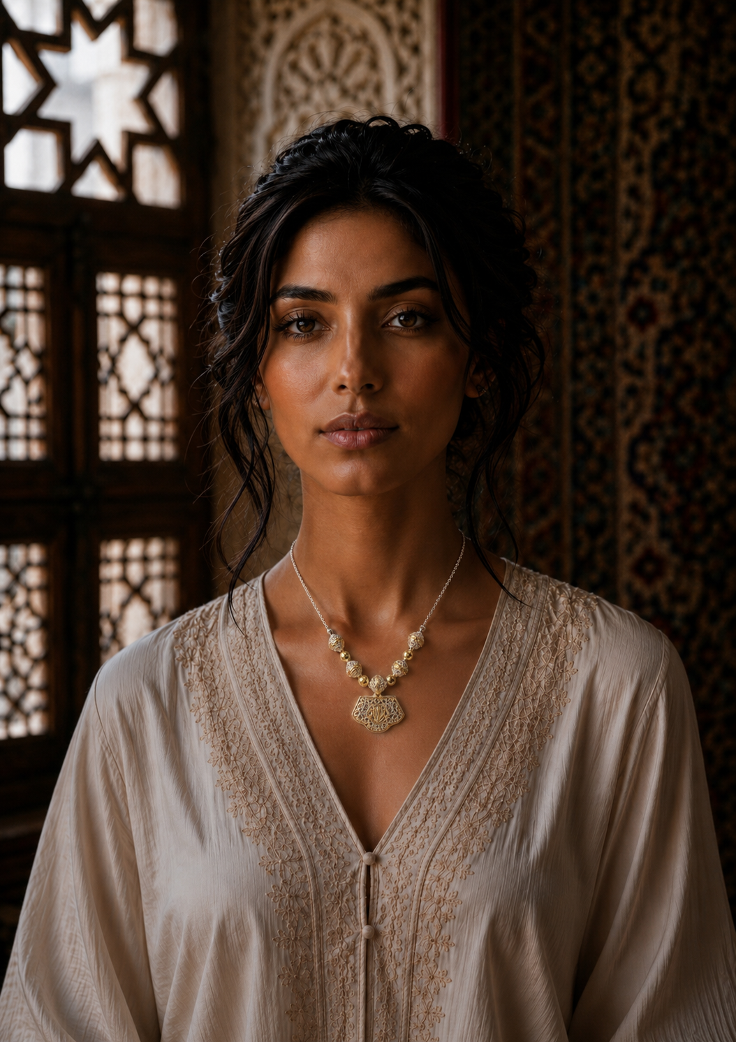 Silver Necklace with Gold plated